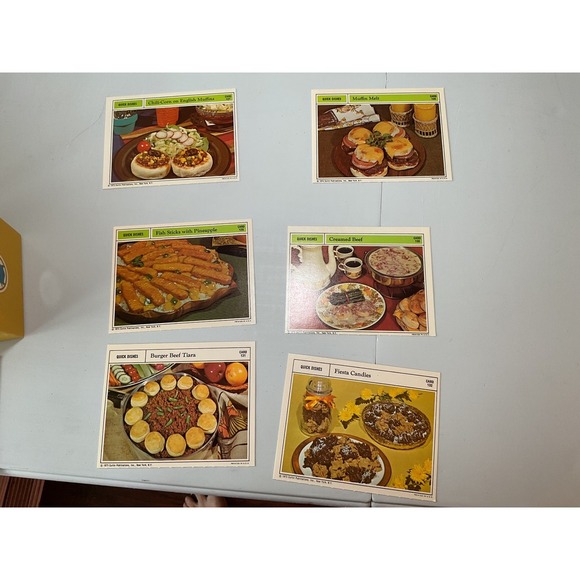 Vintage Kitchen Tested Recipes Recipe Box Card‎ Holder Divider Tabs Yellow - Picture 8 of 8